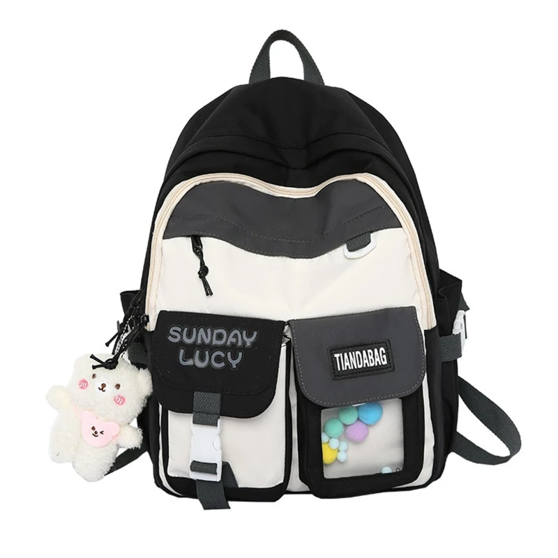 

63HC Backpacks Teenage Girls Middle School Students Bookbag Cute College Bag Women Lightweight Travel Daypack Casual Rucksack
