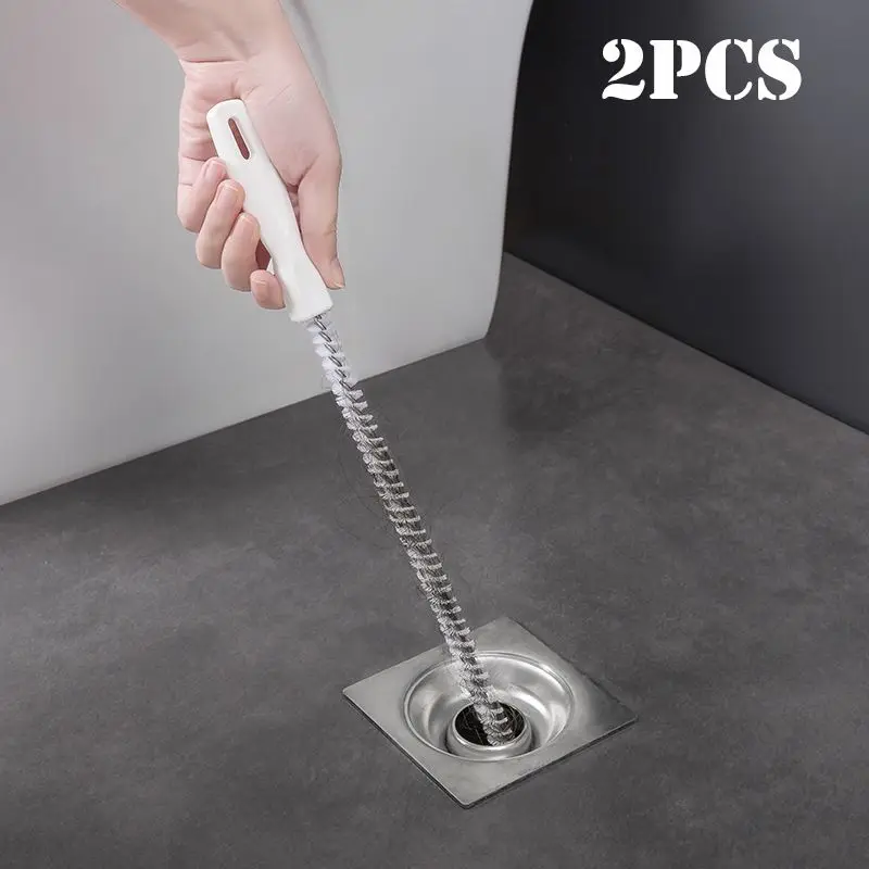 

1/2pcs Pipe Dredging Brush Bathroom Hair Sewer Sink Cleaning Brush Drain Cleaner Flexible Cleaner Clog Plug Hole Remover Tool
