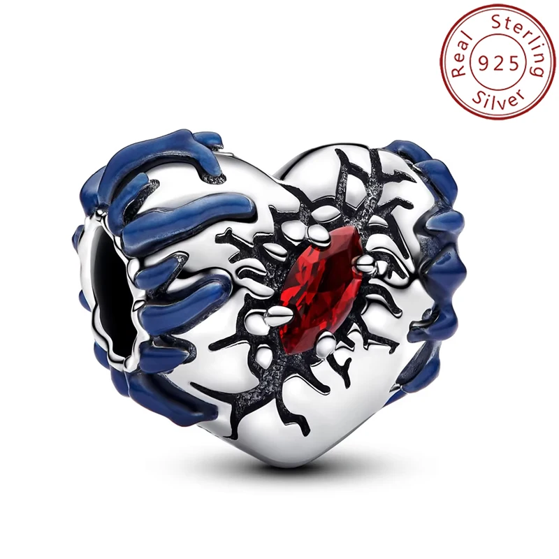 Подвески из стерлингового серебра 925 пробы бусины светящиеся сердечки странные