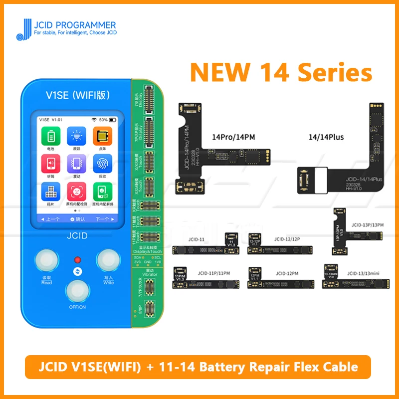 

Ремонтный гибкий кабель для батареи JCID V1SE, Ремонтный программатор, батарея, чтение и запись, удаление ошибки, предупреждение о здоровье, инструменты ProMax для iPhone 11-14