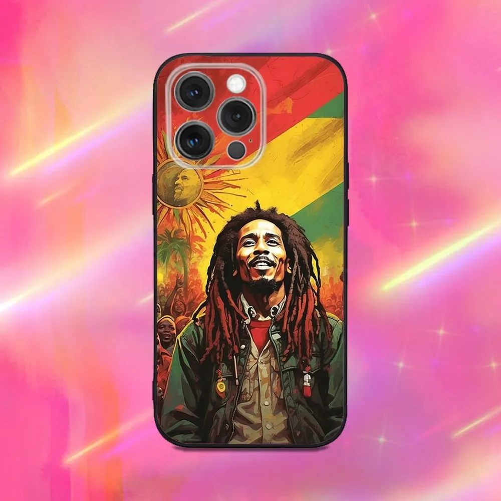 Чехол для телефона B-Bob M-Marley Reggae OG iPhone 16 15 14 13 12 11 Pro Max Plus X XS XR SE 8 7 Mini мягкий