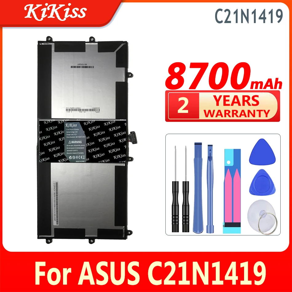 

Мощный аккумулятор KiKiss C 21N1419, 8700 мАч, батареи для ноутбуков ASUS C21N1419