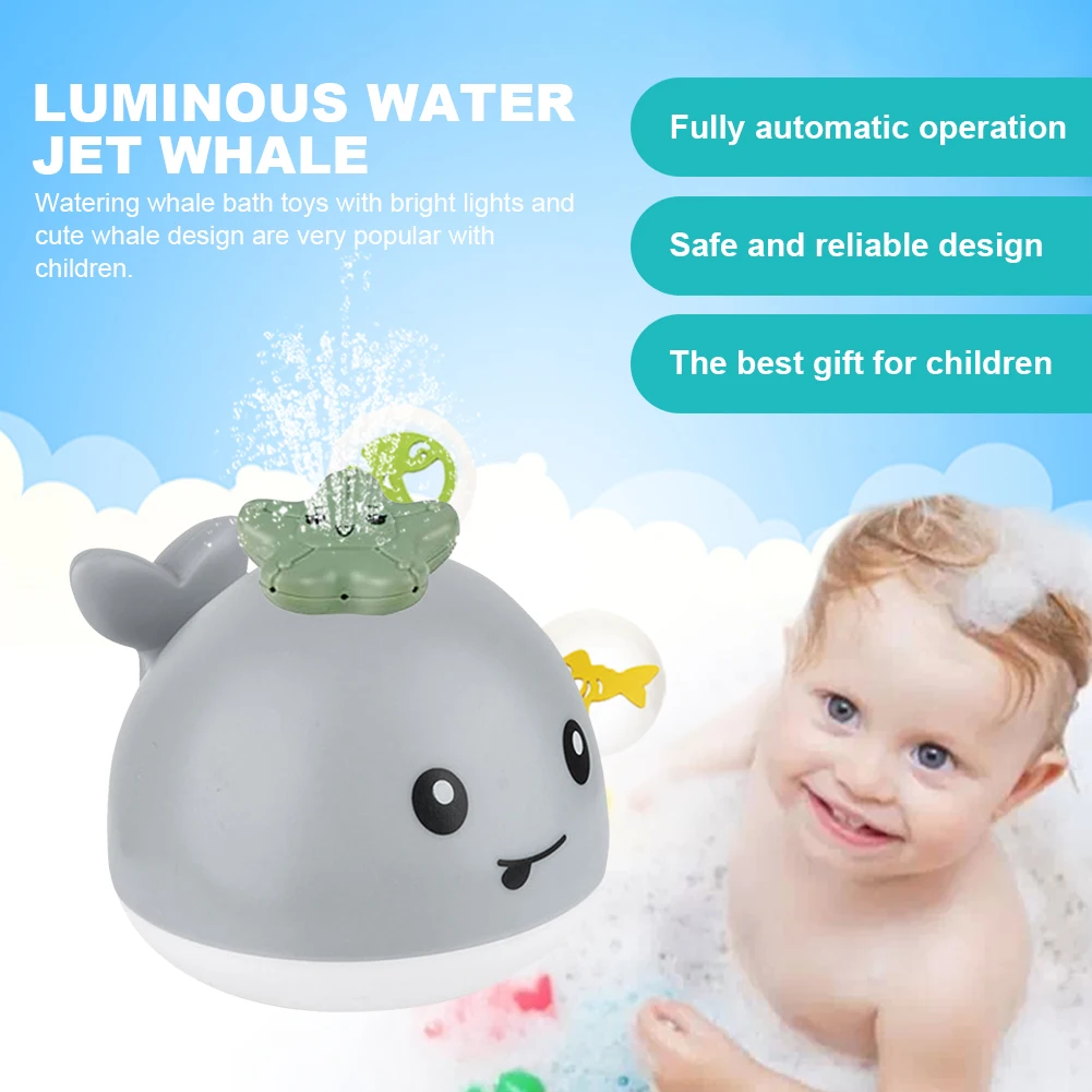 

Luminous Baby Water Toy Animal Cute Cartoon Infants Water Sprinkler Pool Toy Light Up Swimming Pool Induction with 4 Sprinklers