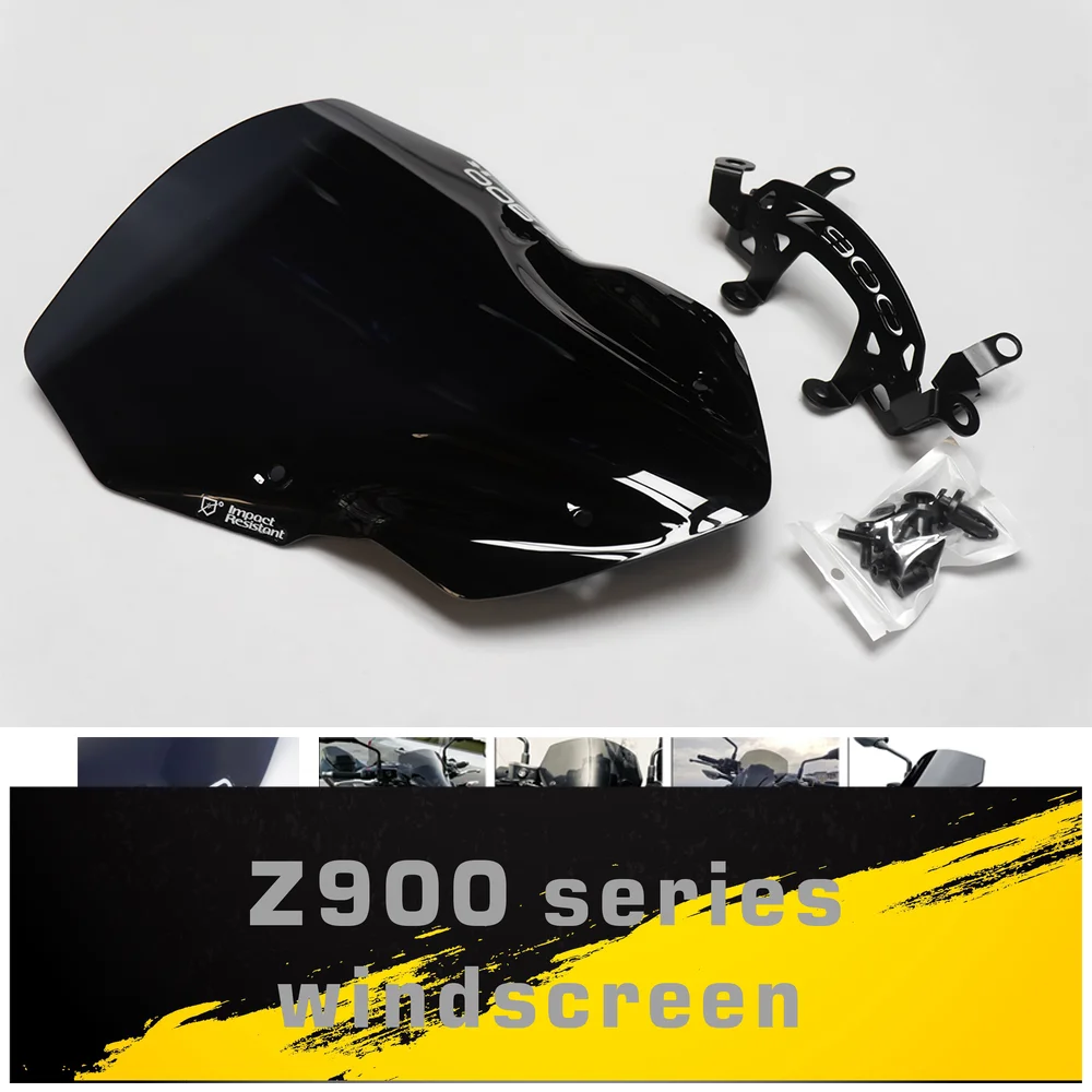 

For Z900 2017 2018 Motorcycle Windshield Wind Deflector Smoke Gray Transparent Windshield