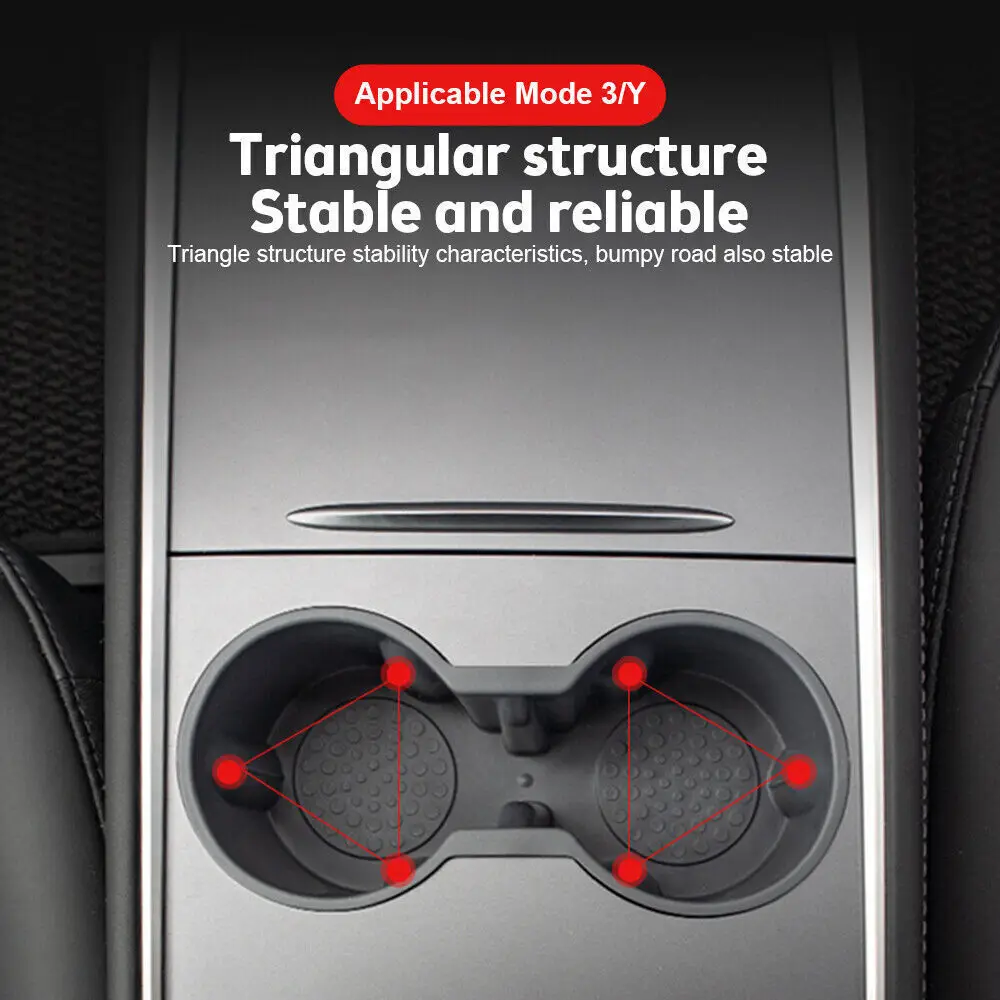 

Подставка для стакана воды Tesla Model 3 Y аксессуары для центральной консоли Нескользящие водонепроницаемые нетоксичные автомобильные подставки без запаха