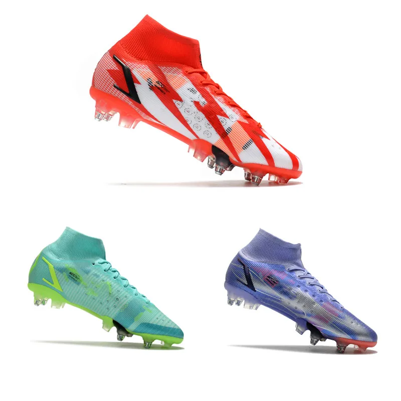 

Wholesale New Men's Football Boots Superfly VIII Elite SG PRO Reverse Training Outdoor Football Boots High Ankle Splint