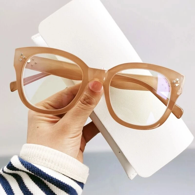 

Очки оверсайз женские с леопардовым принтом, винтажные квадратные с защитой от синего света, модная оправа для компьютерных очков с заклепк...