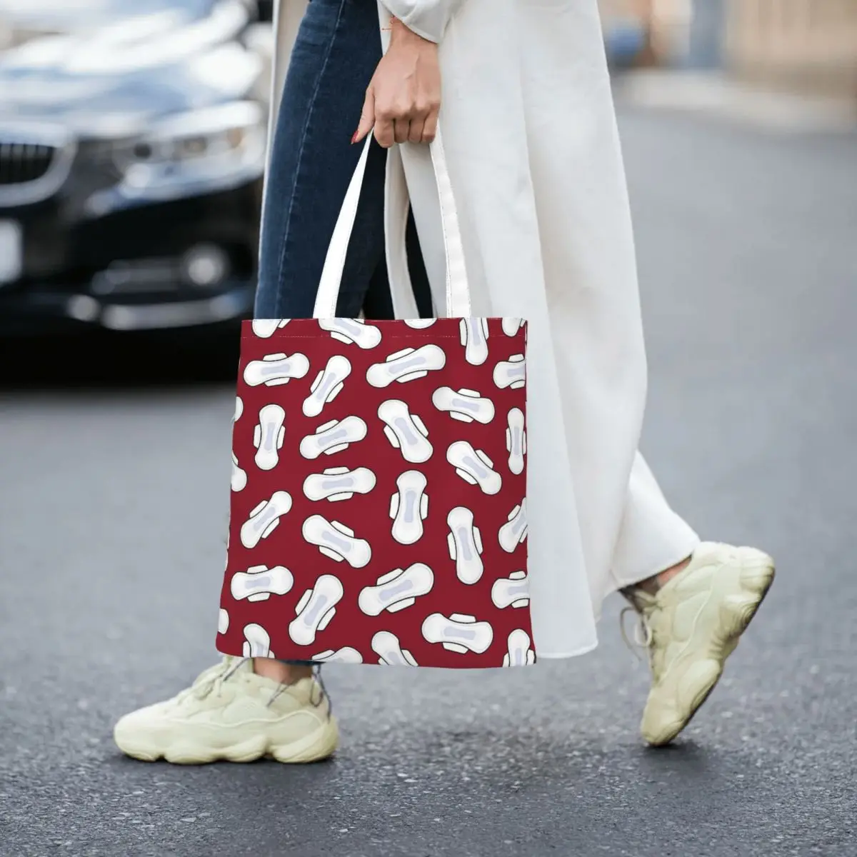 

Pads, Sanitary Napkins - Period. Bloody Red Women Totes canvas handbag canvas shopping bag