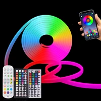 12v led neon strip light rgb waterproof silicone rope lights tape 5x11mm dimmable decor wifi bluetooth app ir remote control