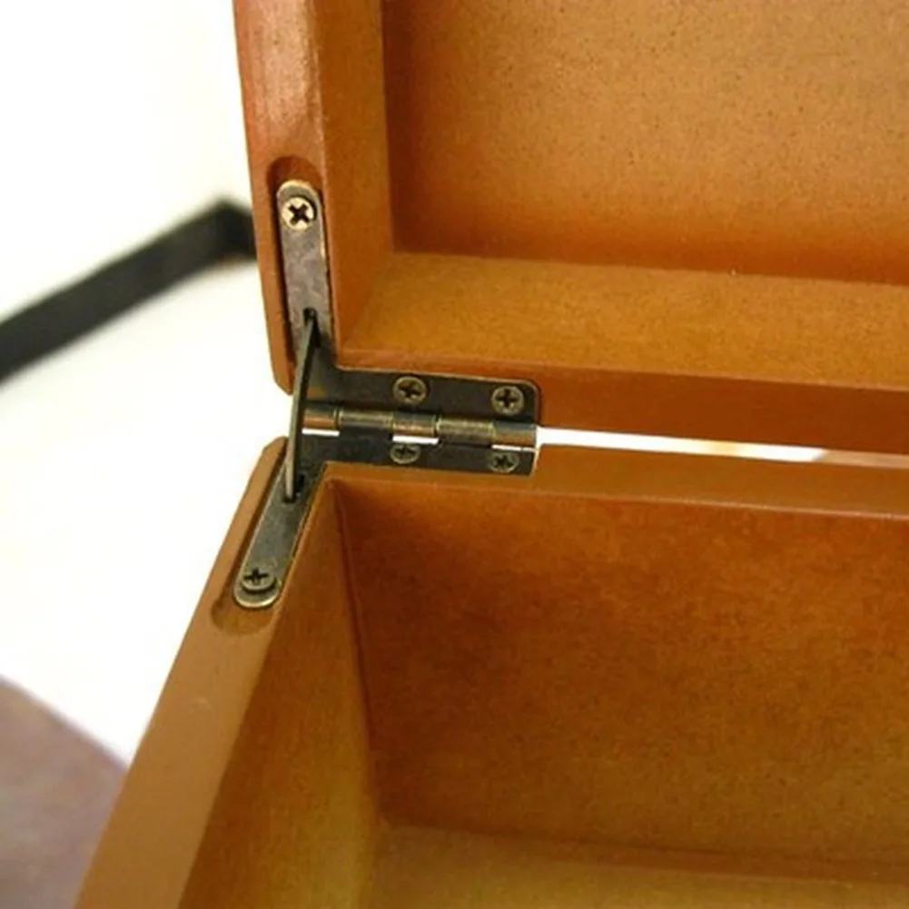 

10psc/lot Antique Bronze 90 Degree Support Spring Hinge For Wooden Jewelry Box Gift Box Furniture Hardware Accessories 33x30mm
