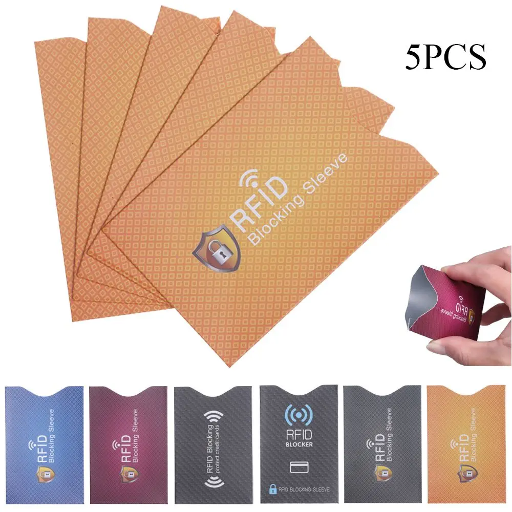 

5PCS Safety Bank Credit Cards Anti-theft Card Holder RFID Blocker Blocking Sleeve Protect Case Cover