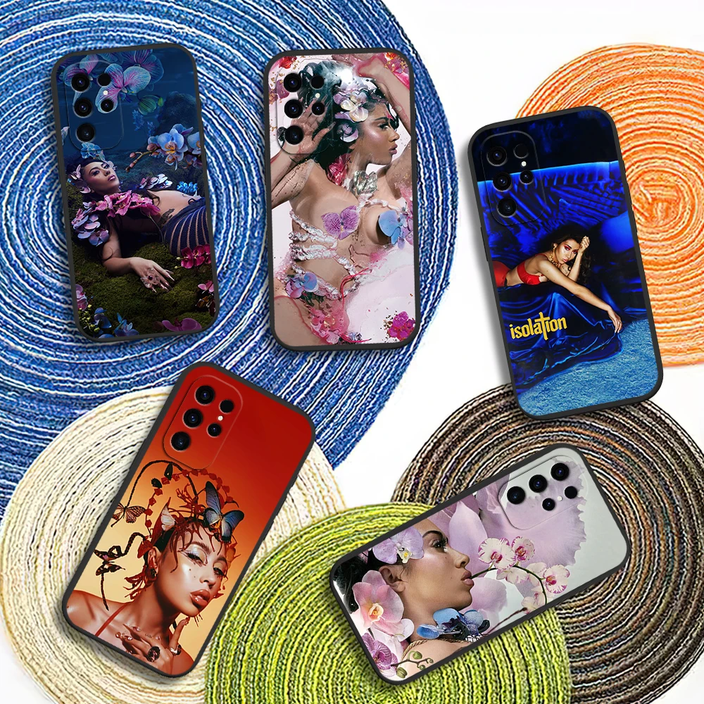 Изолирующий чехол для телефона Singer K-Kali Uchis Orquideas Samsung Galaxy A54 A71 A72 A73 S22 S23 Ultra Black