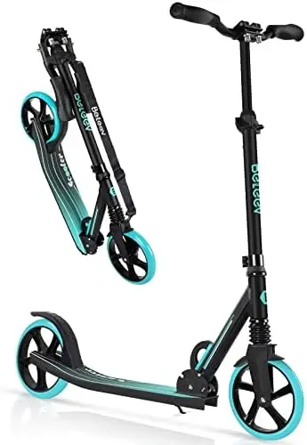 

Scooters for Kids 6 Years and up, Folding Kick Scooter 2 Wheel for Adults Teens, 4 Adjustable Handlebar, 200mm Big Wheels, Light