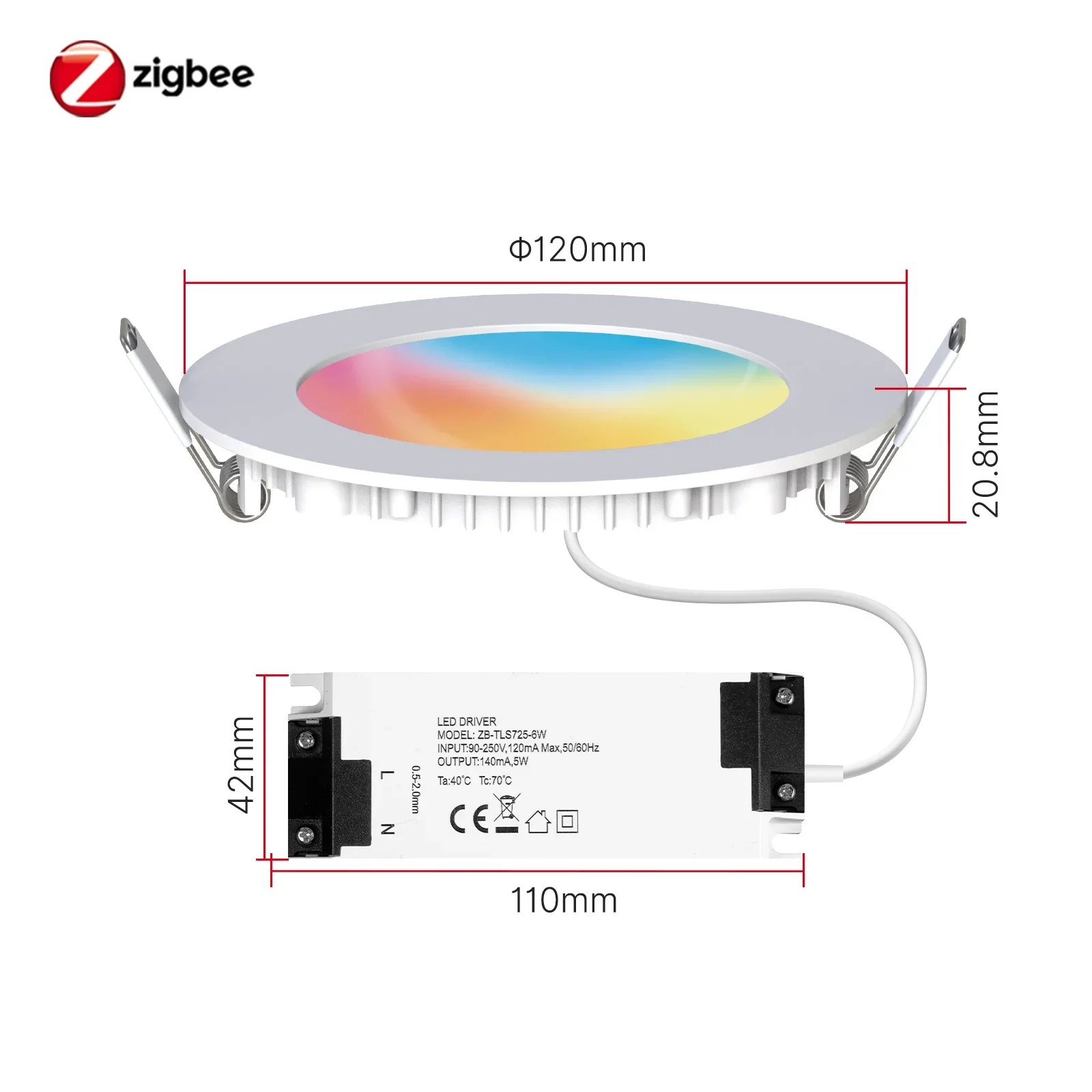 

MOES ZigBee RGB Даунлайт 6Вт