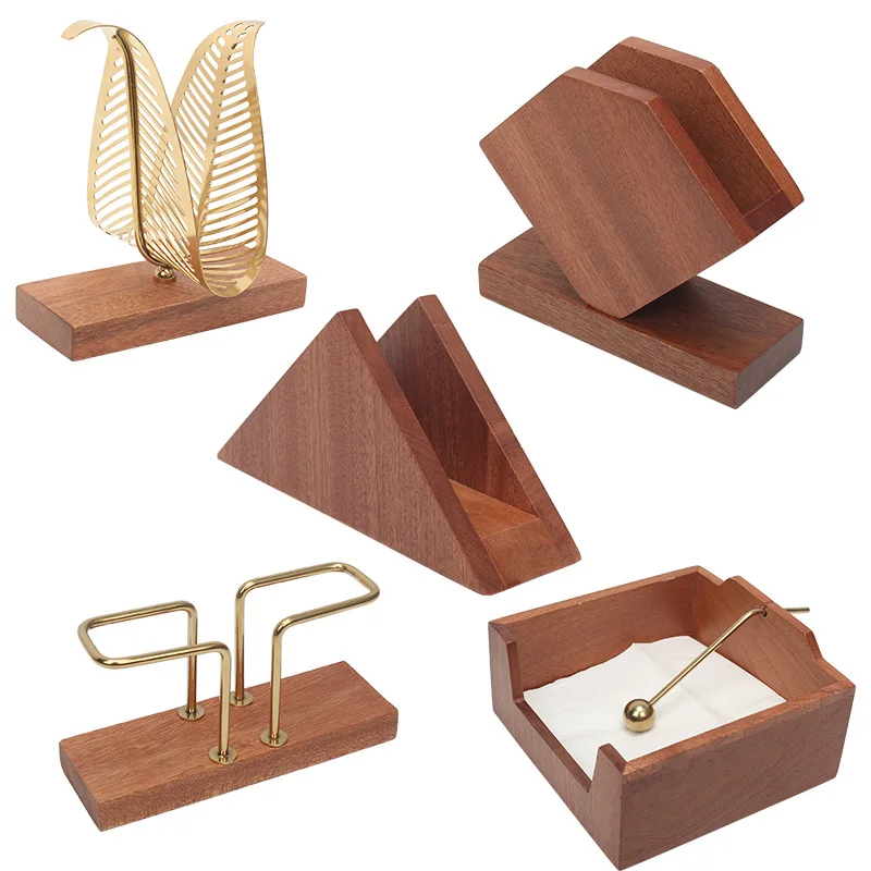 

Solid Wood Napkin Holder Creative Vertical Tissue Holder European Tissue Boxes Home Decorations Wedding Restaurant Table Decor