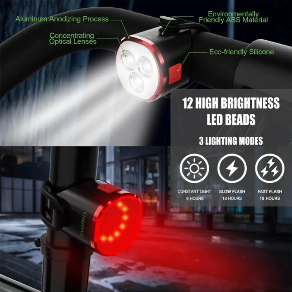 

MTB Road Bike Cycling LED Light Front Light Tail Light 350mAh USB Rear Charge Head Light Tail Light Torch Bicycle Accessories