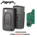 Jingyuqin 2 кнопки дистанционный складной ключ для Peugeot 207 307 308 3008 407 433 МГц PCF7961 41 ASK FSK CE0536 CE0523 HU83 VA2