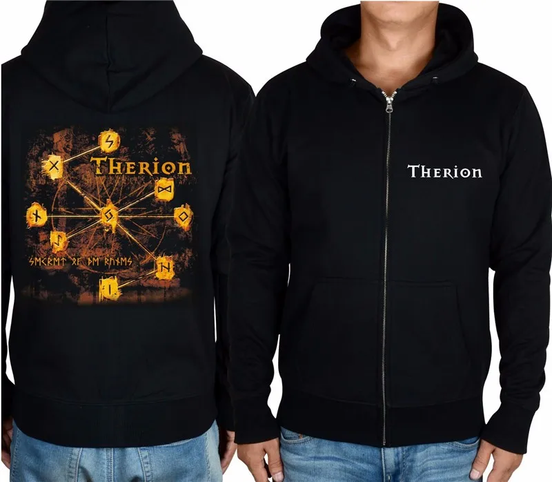 

Mens Long Sleeve Zip-up Hoody Tops Therion Gothic Kabbalah Swedish Death Metal Hoodie Harajuku Streetwear Zipper Hooded Clothes