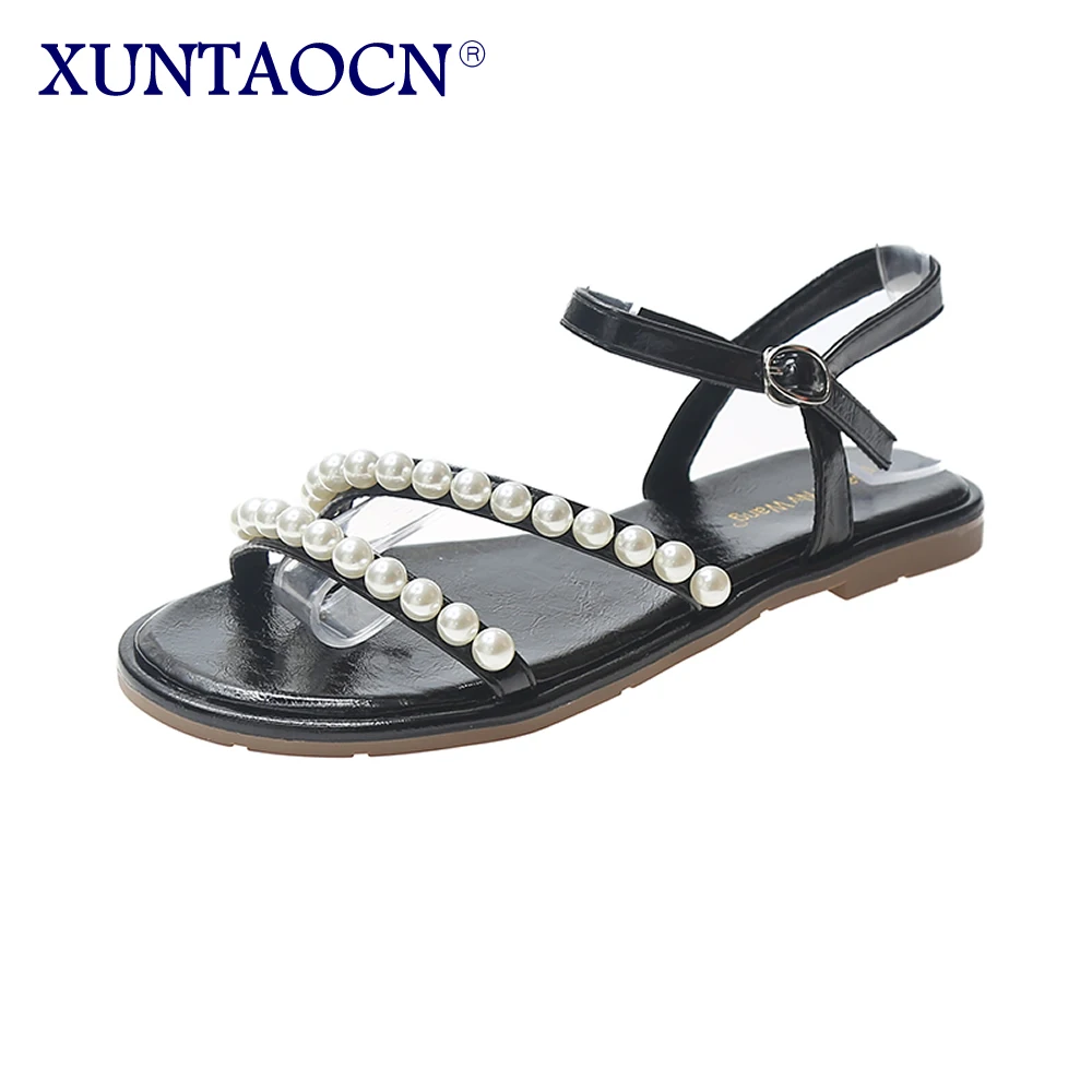 

Summer Women Flat Sandals Fashion Buckle Strap Open Toe Beach Casual Women's Shoes Flats Pus Size Ladies Sandals