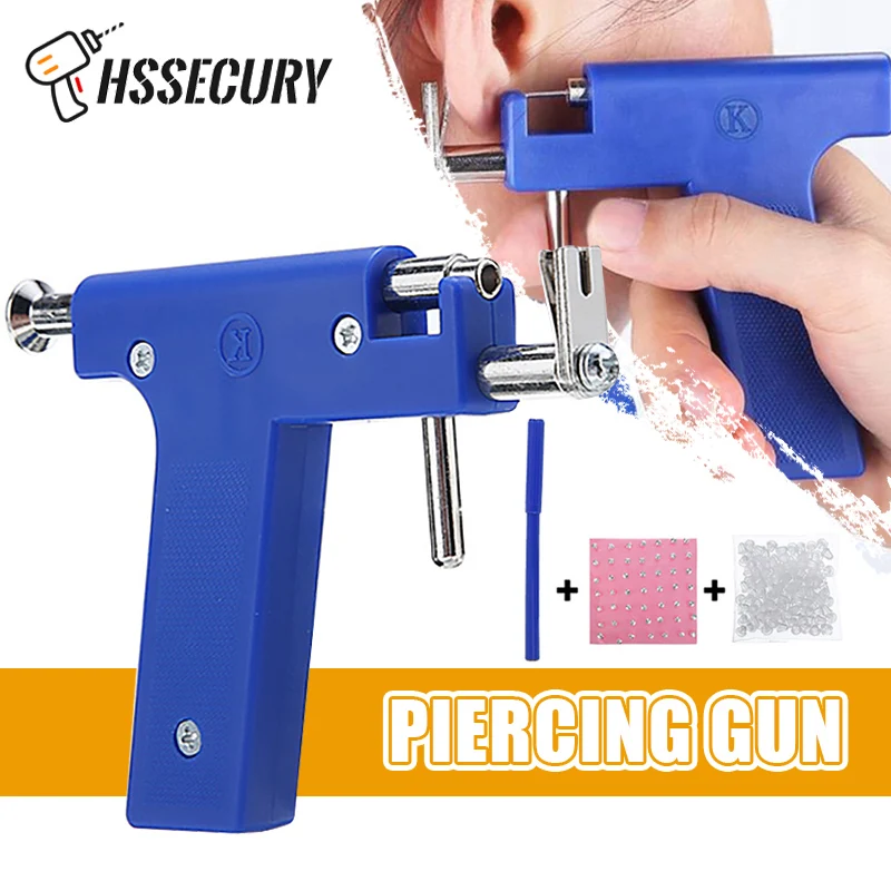 

Профессиональный Пистолет Для Пирсинга Ушей, набор инструментов, стерильные стальные гвоздики для ушей, носа, пупка, пистолет для прокола ушей, инструмент для безопасного пирсинга