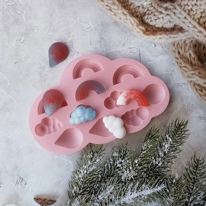 1 шт. милая креативная силиконовая форма в форме облака Радужная сделай сам