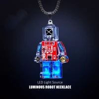 cyberpunk led light source luminous pendant titanium chain necklace fashion hiphop accessories rapper ornament for trendsetters