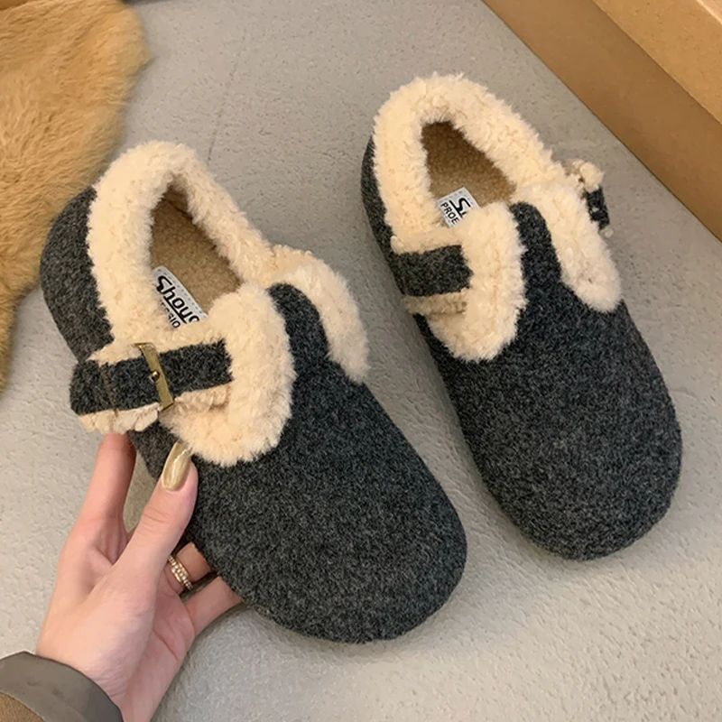 Женские зимние ботильоны на меху плоской подошве теплая повседневная замшевая