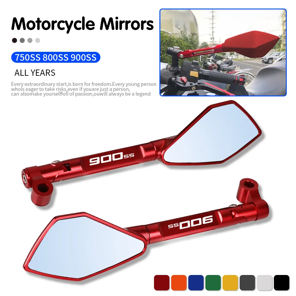 

Motorcycle CNC Aluminum Mirror Scooter Rearview Mirrors Electrombile Side Convex Mirror 8mm 10mm For DUCATI 750SS 800SS 900SS