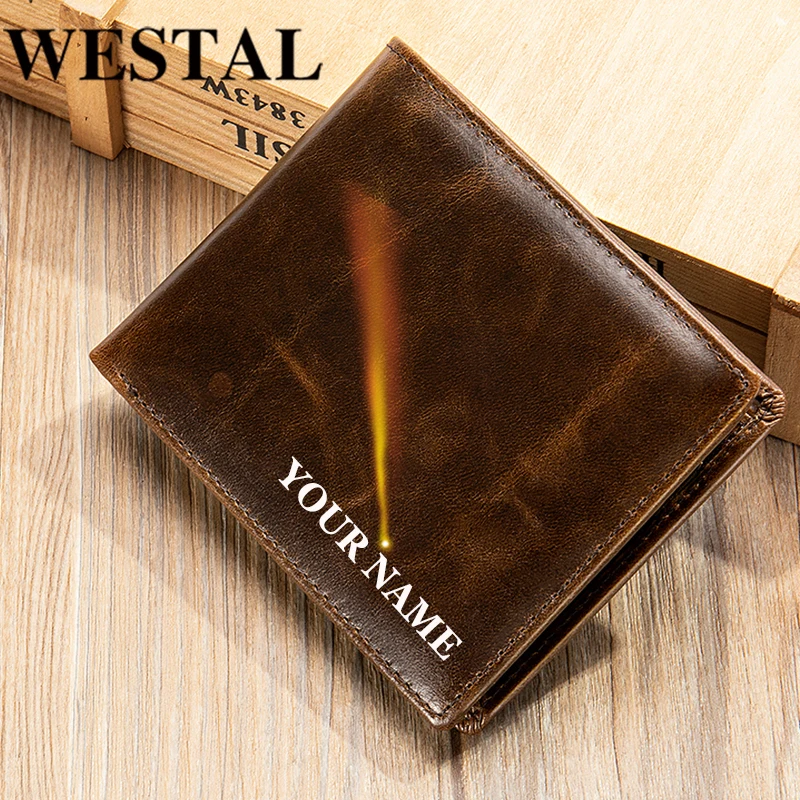 WESTAL RFID мужской кошелек Роскошный для мужчин дизайнерский мелочи бумажник