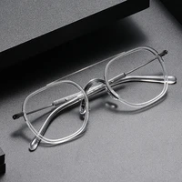 acetate glasses frame men double beam pilot myopia eyeglasses prescription eyewear optics ultralight fashion spectacles gms 115