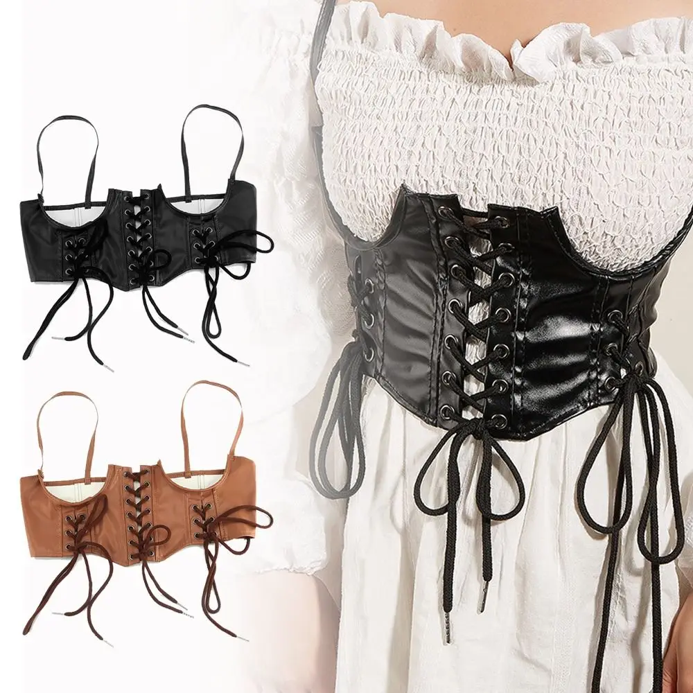 

Lace-Up Bandage Bodyshaper Ladies Dress Cummerbands Gothic Bustier Belt Cage Vest Body Strap Punk Corset Waistband