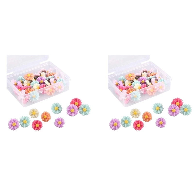 

60Pcs Floret Push Pins, Colored Floral Suitable for Photo Walls,Whiteboards, Cork Boards, Maps, Bulletin Boards