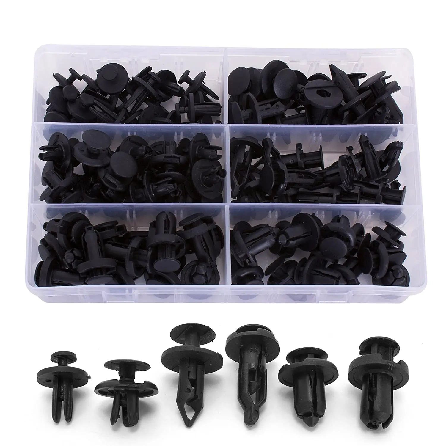 

100pcs Mixed Auto Fastener Clip Car Body Push Retainer Pin Rivet Bumper Door Trim Panel Retainer Fastener Kit Car Accessories
