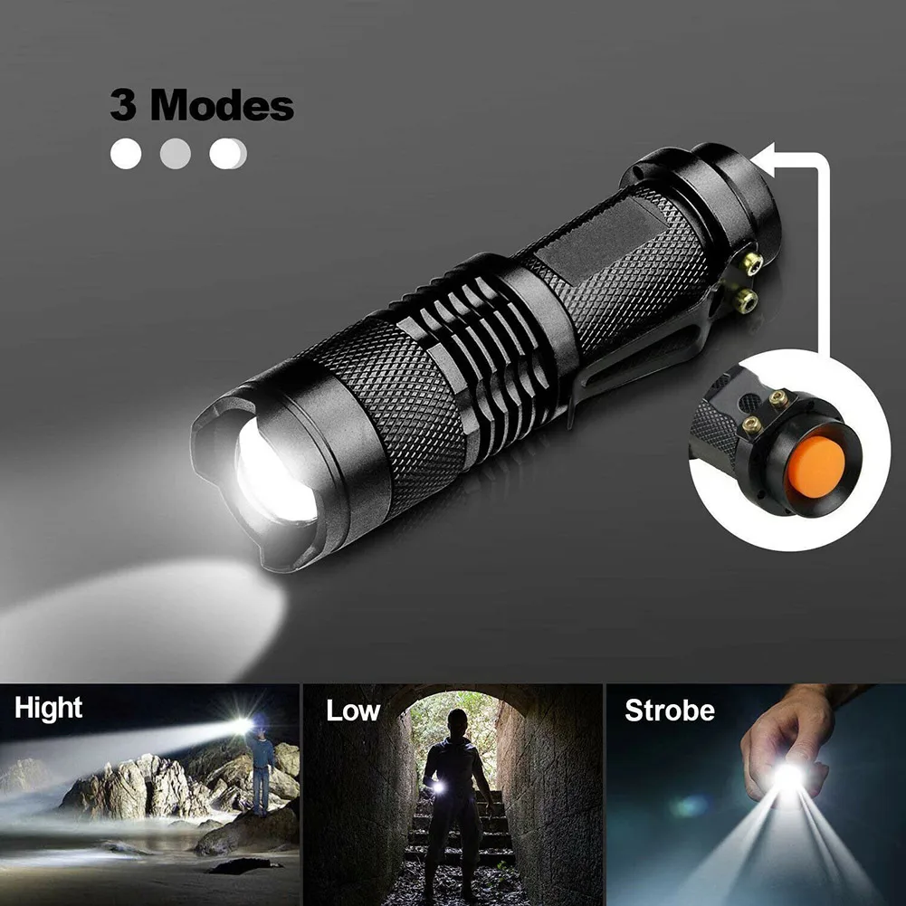 

Маленький ручной мини-фонарик, мощный светодиодный тактический карманный фонарик, яркий 1000 люмен, Уличное оборудование для кемпинга, скало...