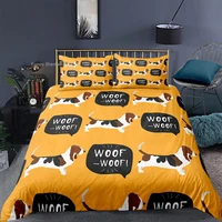 yellow cartoon dogs bedding set fashion 3d duvet cover sets comforter bed linen twin queen king single size dropshipping hot