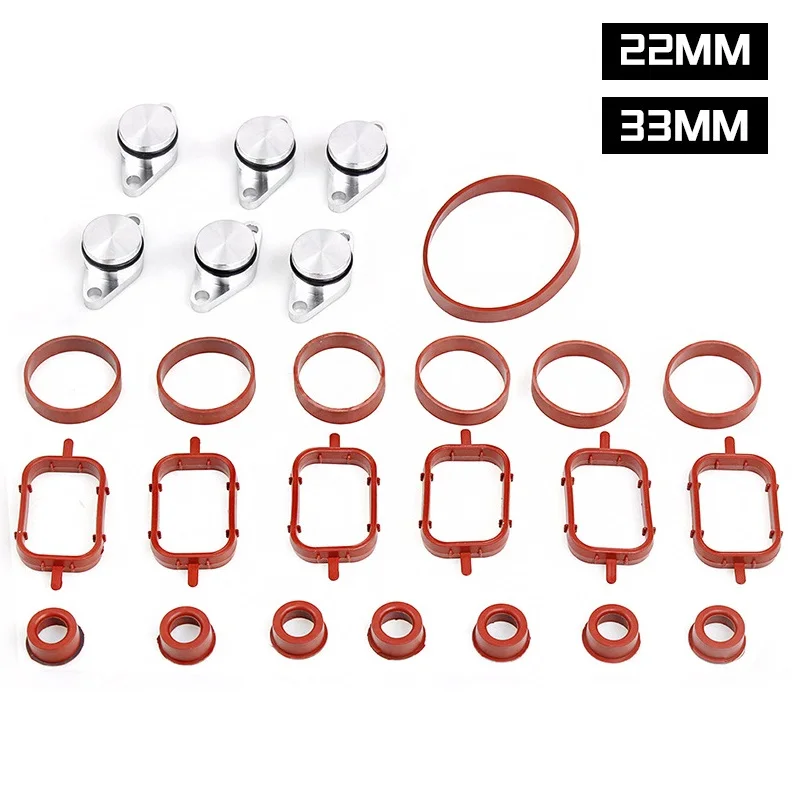 

Swirl Flap Blanks Plate & Intake Inlet Manifold Gasket Seal 22/33mm For BMW M57 E39 E60 E46 E38 E53 E83 E70 E71 E92 X3 X5 X6