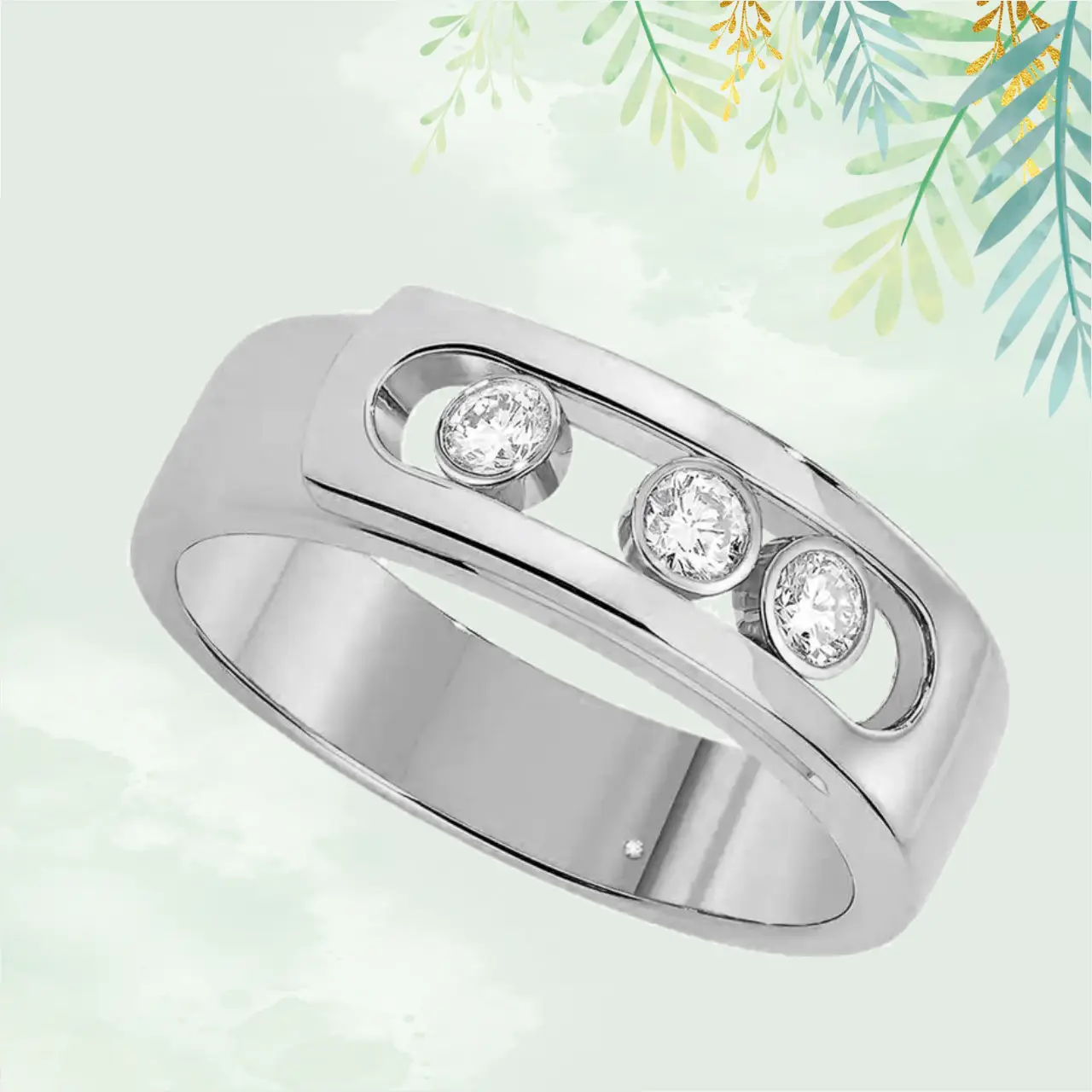 Кольцо Messik - Style из стерлингового серебра s925 с бриллиантом в винтажном стиле от