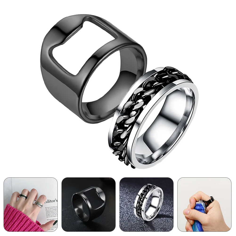 

Men Ring Beer Bottle Opener Ornaments Men Beer Bottle Cap Opener Punk Jewelry Finger Bottle Opener Locomotive Corkscrew Ring