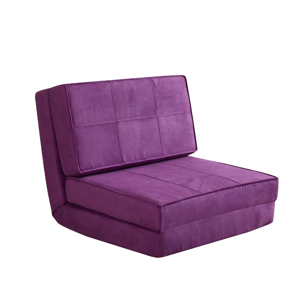 

Your Zone Ultra Soft Suede 3 Position Convertible Flip Lounge Chair, Berry bedroom chair
