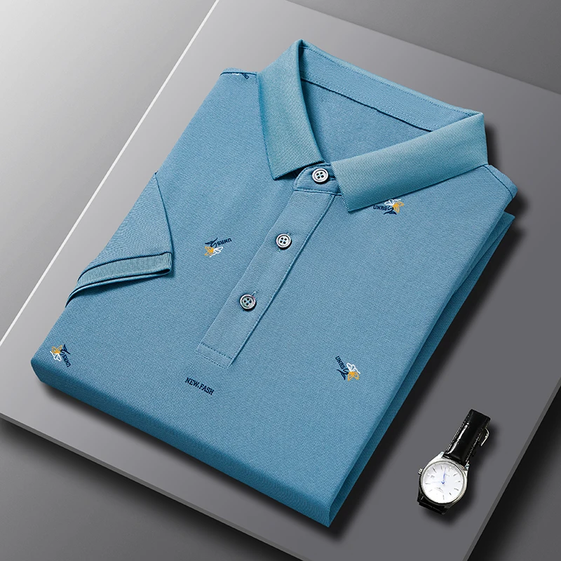 

Fashion Men's Shirts High End Polo Shirt Soft Short Sleeve Casual Lapel Summer Cotton Business New High-quality Printing Tops