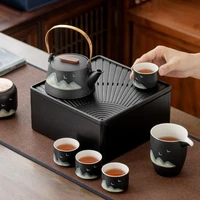 black kung fu tea set chinese ceremony infuser travel afternoon tea set coffee office furniture juego de te gift set hx50nu