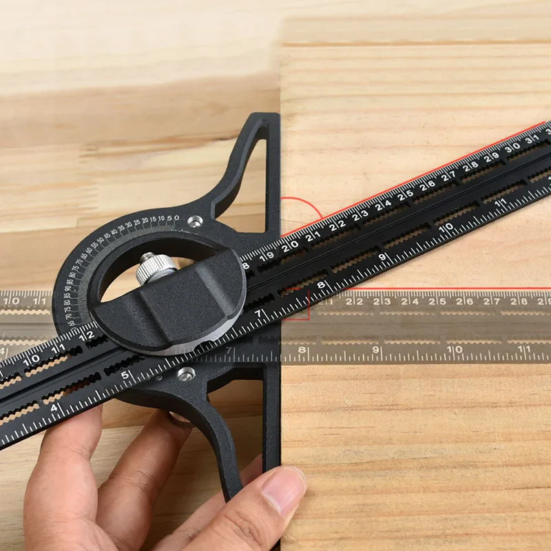 Деревообрабатывающий квадратный измерительный инструмент 0-180 ° Комбинированная