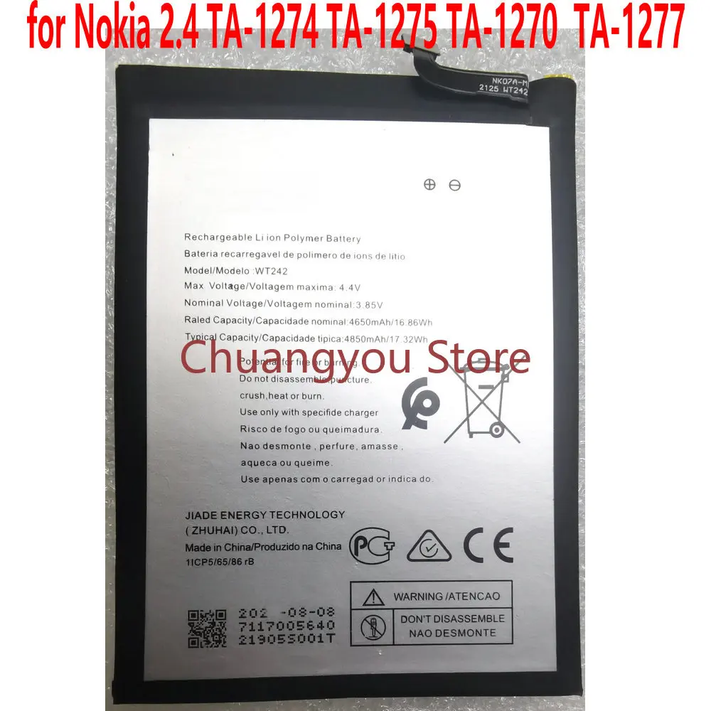 3 85 V 4850mAh WT242 Сменный аккумулятор для Nokia 2 4 TA-1274 TA-1275 TA-1270 TA-1277