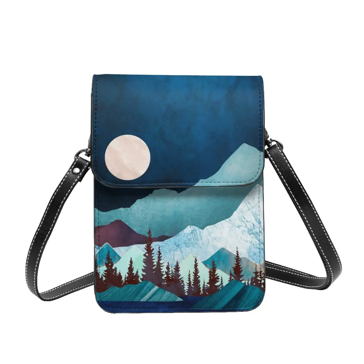 

Moon Bay Shoulder Bag moon Travel Female Mobile Phone Bag Fashion Reusable Leather Bags
