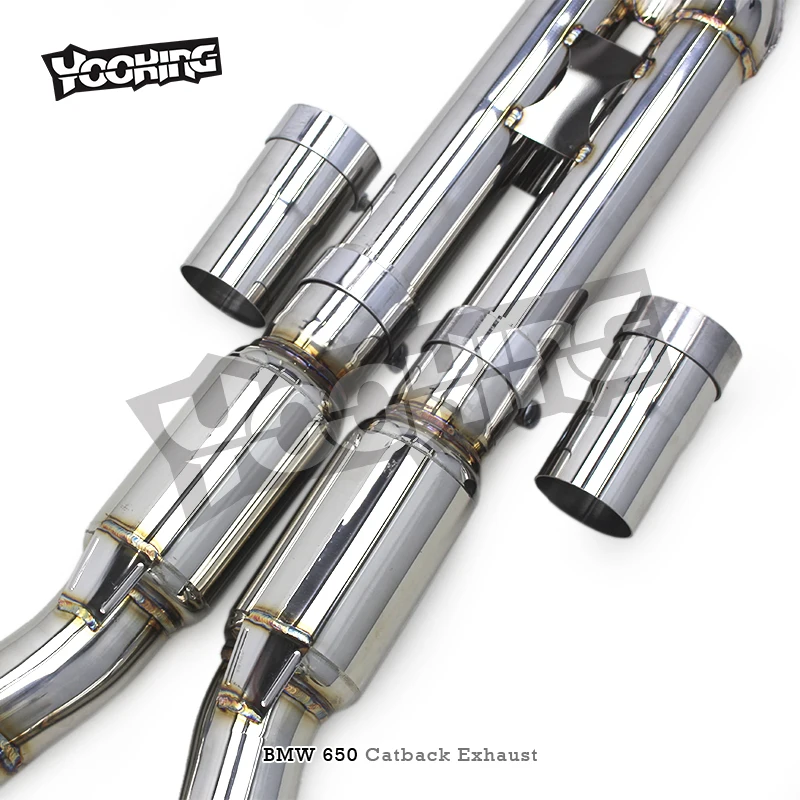 Фото Кастомная выхлопная система Catback для BMW 650/650i F06 F12 F13 4.0T 2011-2017, из нержавеющей стали, с глушителем и клапаном, спортивная выхлопная система. №3