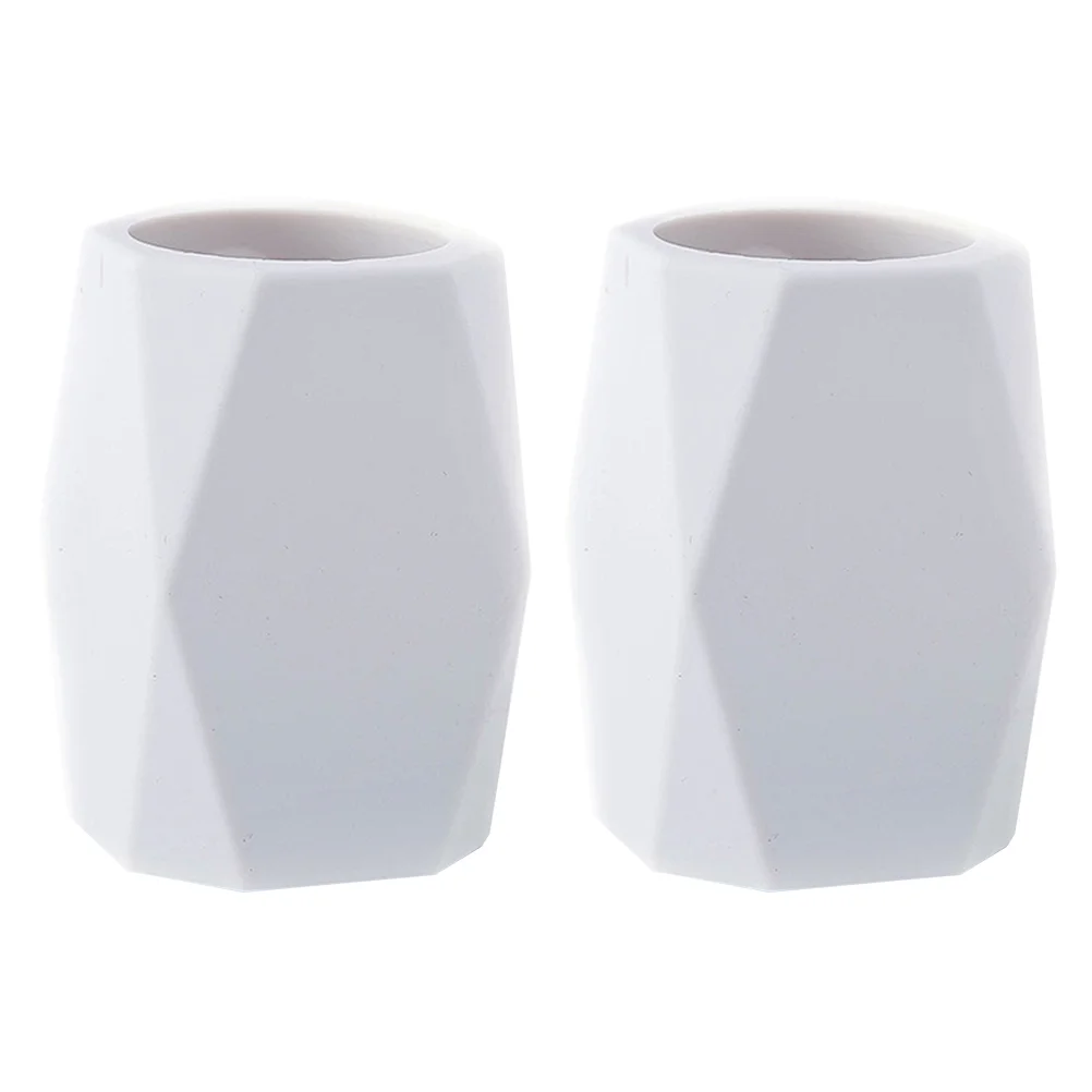 

Geometry Pen Holder Organizer Makeup Brush Cup Silicone Holders Vanity