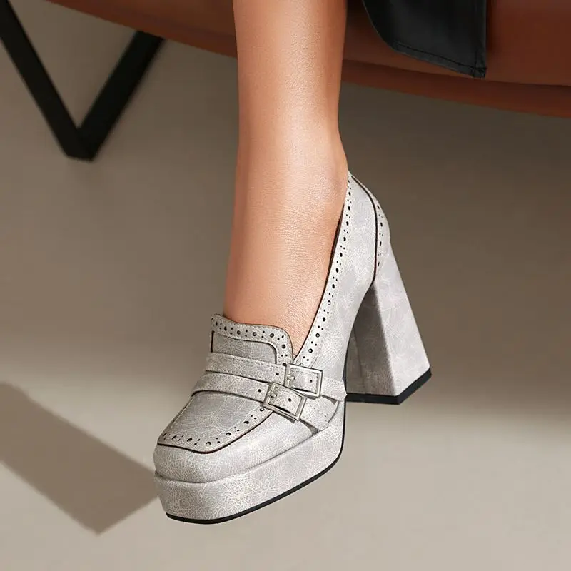 Girseaby Классические женские туфли-лодочки с квадратным носком на массивном