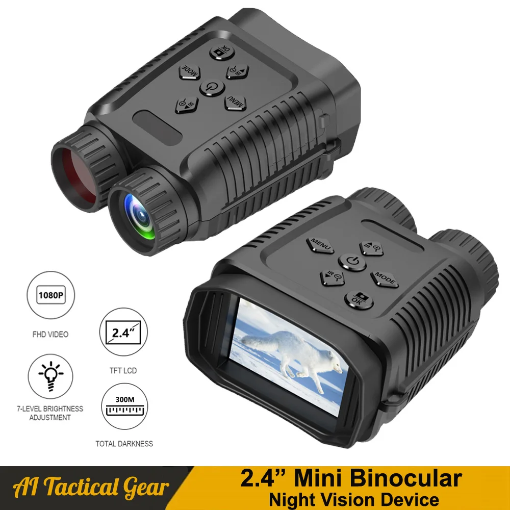 

MINI HD1080P Binocular Infrared Night Vision Device Zoom 4x Telecope With Video Recording Camera Day And Night Dual Use 300M