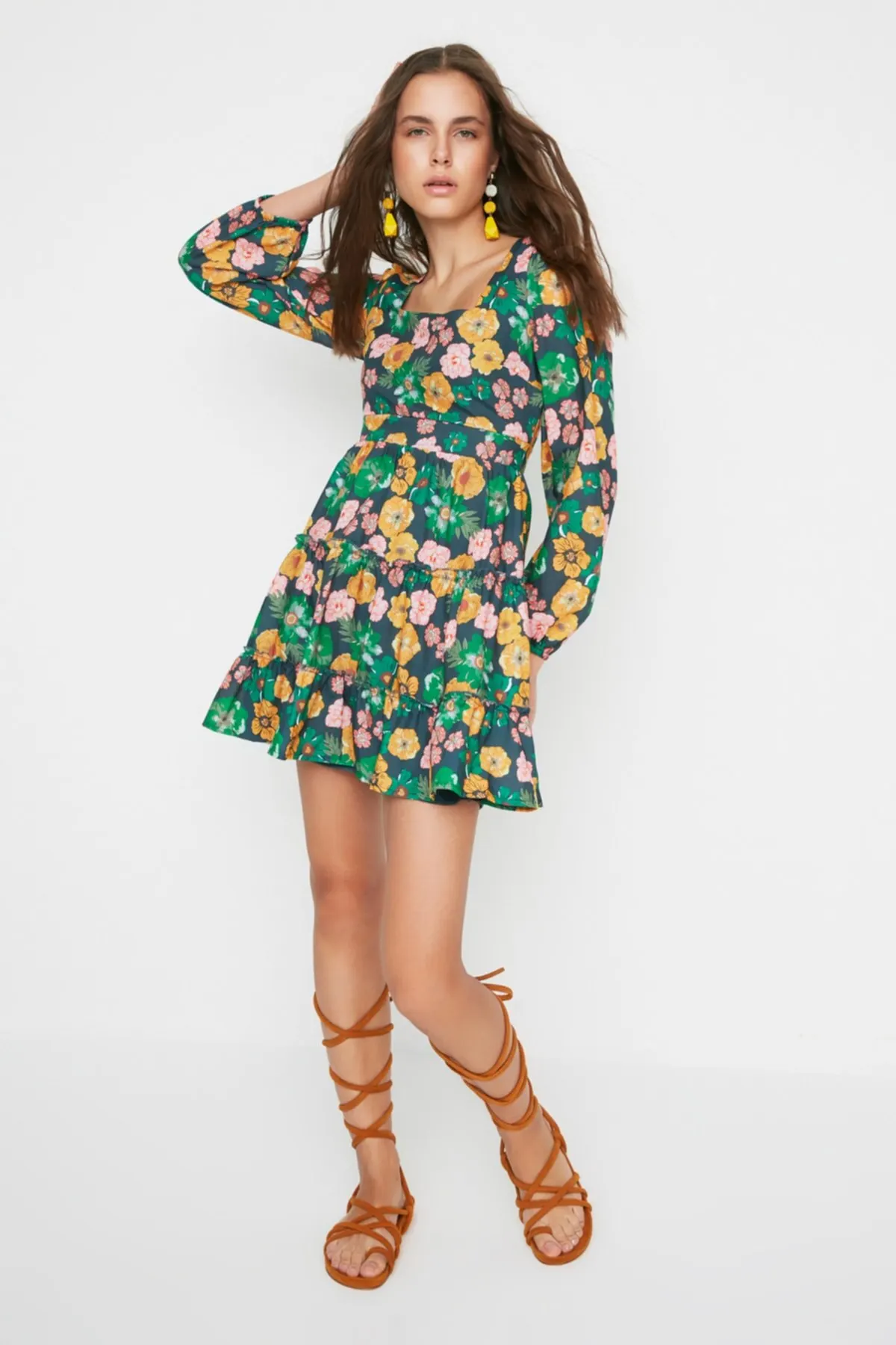 

Women's Dress Limited Edition Patterned Patterned Ruffle Summer Fashion Casual Short Sleeve Elegant Dress