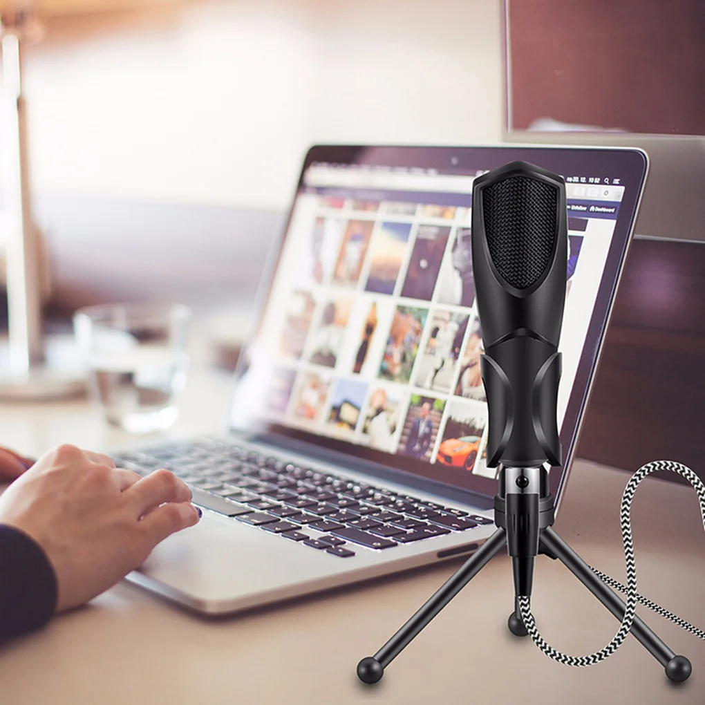 

Конденсаторный USB-микрофон для компьютера, ноутбука, голосового чата, конференций, речи, пения, стойка, Студийный микрофон